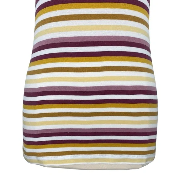 A New Day Yellow and Purple Striped Target Classic Casual Scoop Neck Tank Top - Picture 3 of 13